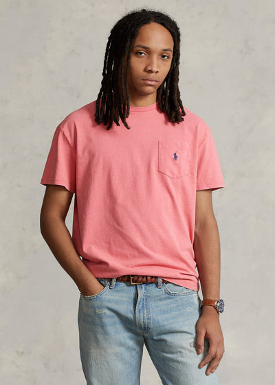 Ralph Lauren Classic Fit Cotton-Linen Pocket T-Shirt | Desert Rose