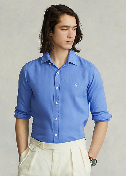 Ralph Lauren Custom Fit Linen Shirt | Harbour Island Blue