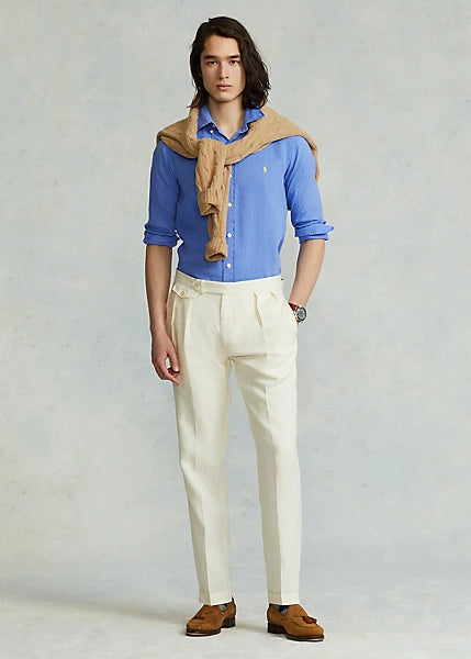 Ralph Lauren Custom Fit Linen Shirt | Harbour Island Blue